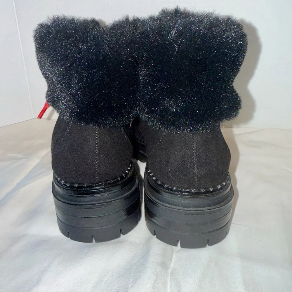 Sugar Black Red Women's Hike‎ Winter Fashion Boots Faux Fur Sz 6.5 Like New